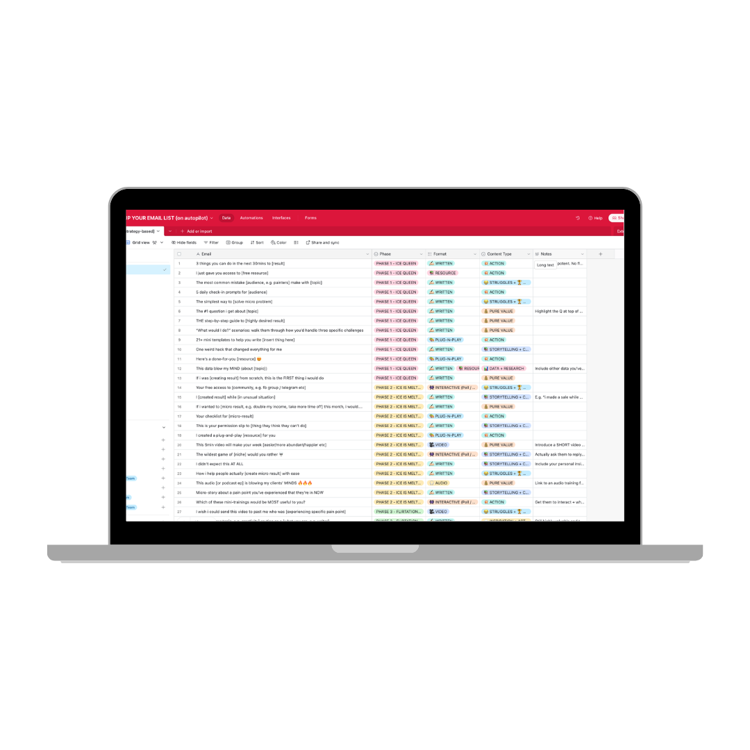 SPICE UP YOUR EMAIL LIST prompts